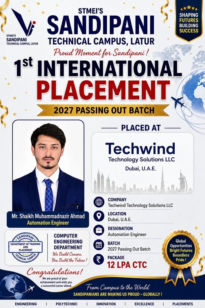 “🌍✈️Proud Placement Achievement: Our Student Secures a Career Opportunity in Dubai!”